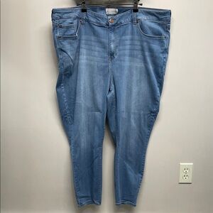 Molly & Isadora Ankle Skinny Light Wash Denim Jeans 26W